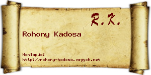 Rohony Kadosa névjegykártya